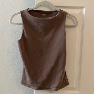 Express Brown Sleeveless Crewneck Tank Top